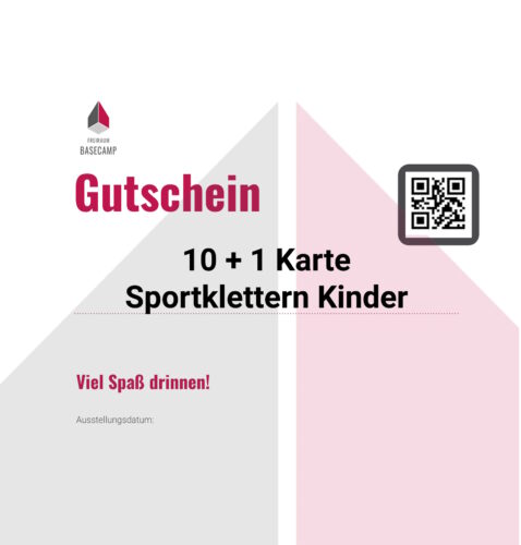 Gutschein 10 +1 Karte Sportklettern Kinder