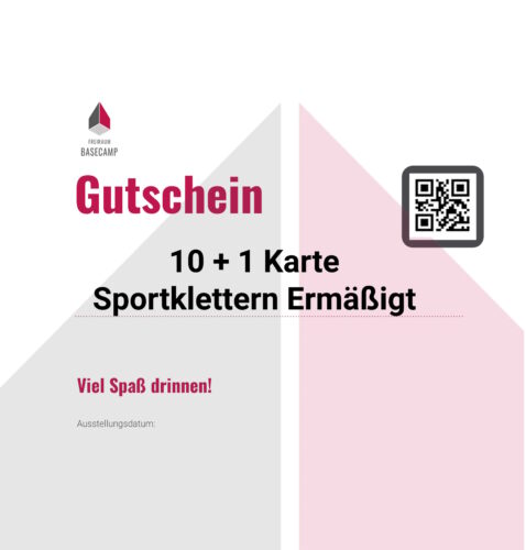 Gutschein 10 +1 Karte Sportklettern Ermäßigt